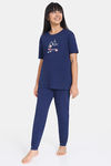 Zivame Girls Disney Knit Cotton Loungewear Set - Medieval Blue — thumbnail 2